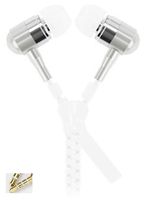 AIK in-Ear Zip Zipper Stereo Headphones Headphone Earphone Earbud for Mobile Phones Purple (White)