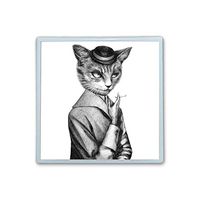 Contact Lens Box Holder Container Case Storage Eyecare Kit - Smoking Cat