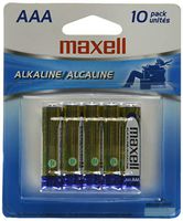 Maxell 723810P Ready-to-go Long Lasting and Reliable Alkaline Battery AAA Cell 10-Pack with High Compatibility