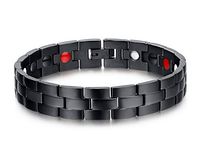 Men's Black Titanium Power Negative Ions Magnetic Therapy Bracelet Pain Relief Anti-Radiation 3000 Gauss