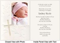 Trifold Pearl Photo Baptism Christening Invitations - Set of 20