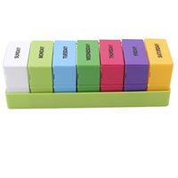 Hi-Unique Weekly Pill Organizer Cases, Four Times-a-Day Medication Reminder, Portable Travel Medicine Container Box with Tray,Green