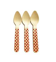 Perfect Stix Polka Dot Spoon 110 36 - Red Printed Wooden Spoons with Red Polka Dot Pattern, 4.5" (Pack of 36)