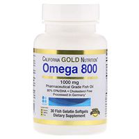 Madre Labs Omega 800 Pharmaceutical Grade Fish Oil 80 EPA DHA Triglyceride Form German Processed Cholesterol Free 1000 mg 30 Fish Gelatin Softgels