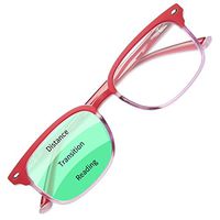 Gaoye Progressive Multifocus Reading Glasses Blue Light Blocking for Women Men,No Line Multifocal Readers with Spring Hinge (Red-Purple/GY1701, 1.0)