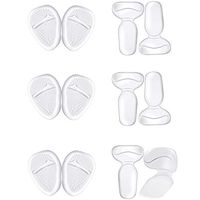 6 Pairs Silicone Heel Cushion Inserts Metatarsal Foot Cushion Anti-Slip Shoe Heel Insole Forefoot Silicone Cushion for Women Supplies