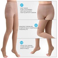 Medical Compression Pantyhose Women 20-30 mmhg Opaque Compression Stockings, Graduated Support Hose for Vericose Veins Edema Gradient Pressure (Open Toe,Beige, Large)