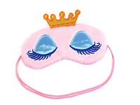Outflower Cute Crown Breathable Sleep Mask Short Plush Blindfold Goggles Pink