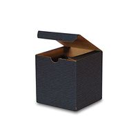 Black Pinstripe Paper Gift Box 4" X 4" X 4" | Quantity: 100