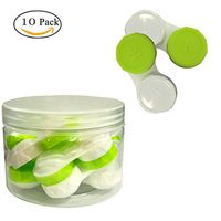 Qishi 10pcs Simply Contact Lens Cases Storage Soaking Cases L + R Marked