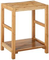New Ridge Home Goods NewRidge Home Natural Bamboo Shower Seat, Shaving Stool, Spa Bath Bench with Storage Shelf