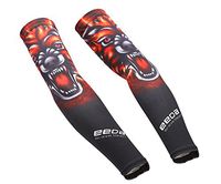 Sport Compression Wolf Arm Sleeves Stretch Cover UV Sun Protection Basketball Race Running Size L