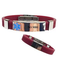 "No MRI" Designer Medical Alert ID Bracelet. Choose Color!