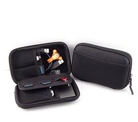 Multi-Functional Hard Shell Travel Organizer Carrying Case Bag for External Hard Drive Transfer Cable Electronic Accessories Camera Diabetic Testing Kit Blood Glucose Monitoring System (Black)