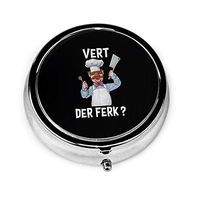 ZhangJie The Swedish Chef CustomRound Pill Box 2 Inches Medicine Tablet Portable Vitamin Pill Pocket Purse-Compact 3 Compartment