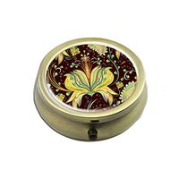 Pill Case - Cheliz Compact 3 Compartment Medicine Case, Pill Box for Pocket or Purse (Flower Yellow)