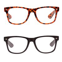 Fuaisi Vintage Magnified Reading Glasses with Spring Hinge,Comfortable Stylish Simple Protective Glasses (1 Leopard 1 Matte Black, 250)