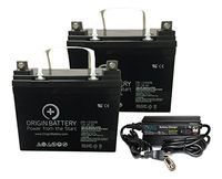 12V 35AH Wheelchair AGM U1 Battery and Charger Replacement Kit