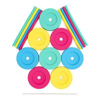 Elk and Friends Wide Mouth Mason Jars Straw Lids + Silicone Straws + Cleaning Brush, Plastic Lids with Straw Hole, Great for Kids & Adult Drinks, Reusable, No Rust, BPA Free - 8 Pack