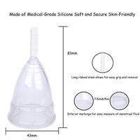 Soft Reusable Menstrual Cup - Medical Silicone Comfort Fit, Portable Personal Women Period Health Menstrual Cup-sWhite