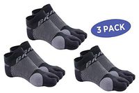 OrthoSleeve BR4 Bunion Relief Socks (3 Pair,Black,Medium) Split-Toe Design Separates Toes, relieves Bunion Pain and a targeted Bunion pad Reduces Toe Friction and relieves Hallux valgus Pain