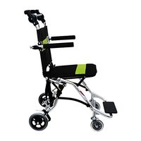 MLX Portable Wheelchair, Elderly Aluminum Alloy Wheelchair, Breathable Fabric Foldable, Suitable for Disabled Legs and Feet