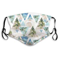 Face Cloths Summer Palm Tree Reusable Face Cover With Replaceable PM 2.5 Activated Carbon Filter Ear Loops For Traveling Climbing