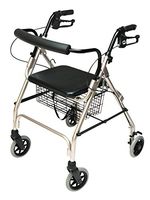 Graham-Field Lumex Walkabout Lite Four Wheel Rolling Walker Rollator With Ergonomic Hand Grips And Carrying Basket, Champagne