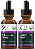 Gaia Herbs Chaste Tree Berry Supplement, 1-Ounce Bottle (Pack of 2)