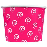 Valentine's Day Pink Paper Ice Cream Cups - 16 oz Swirls And Twirls Disposable Bowls - Comes in Many Colors - Frozen Dessert Supplies - 1,000 Count