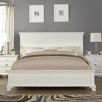 Roundhill Furniture White Wood Bedroom Furniture Set Includes Bed Dresser Mirror Night Stand and Chest, King