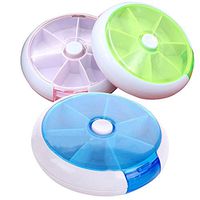 GlobalDeal Weekly Pill Box Weekly 7 Compartments Large Medicine Organizer Vitamin Medicine Pill Box Case Holder Container Pack of 3(Red Green and Blue)