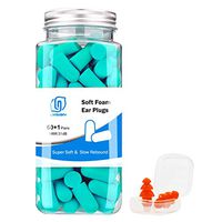 LYSIAN Ultra Soft Foam Earplugs 60 Pairs with Reusable Silicone Earplug, 31dB NRR Ear Plugs, Comfortable Ear Plugs for Hearing Protection, Sleeping, Snoring, Work, Travel and Loud Events Lake Blue