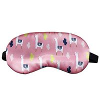 Zoylink Sleeping Eye Mask Cartoon Alpaca Silk-like Sleep Eye Cover Eye Shade for Travel