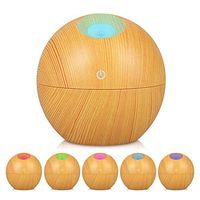 Acecor USB Mini Wood Grain Ultrasonic Aromatherapy Oil Diffuser with Adjustable Mist Mode Waterless Auto Shut-Off