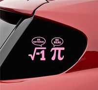 Slap-Art Pi Math Nerd Comic Vinyl Decal Sticker (Soft Pink)