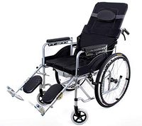 Transport Wheel Chair,Lightweight Wheelchair, Folding Transport Wheelchair - Fully Lying Wheelchair Folding with Toilet Elderly Elderly Light Portable Disabled Wheelchair Trolley for Adult