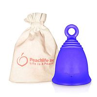 Medium Size - Extra Firm - Menstrual Cup with Ring for Easy Removal - 28 ml - 12 Hour No Spill - Pad and Tampon Alternative - FDA Approved Medical Grade Silicone - BLUEBERRYCUP by Peachlife Inc AB