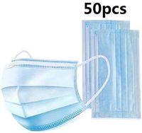 ede 50 PCS Disp0sable Earloop Face Màsks, 3-Layer, Anti Dust Breathable Comfortable Medical Sanitary Personal Health Protection Blue