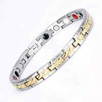 Vinca Mascot Arthritis Magnetic Bracelets for Women Titanium Steel Magnet Bracelet Effective Pain Relief with Links Remove Tool,Gold Silver