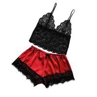 Lingerie Set for Women Lace Bralette Bra and Panty Set 2 Piece Babydoll（Red，XXXL）