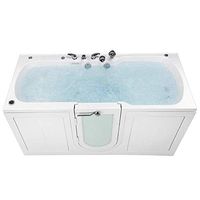 Ella's Bubbles O2SA3680TF Ella Big4Two 36" x 80" Triple Massage Two Seat Acrylic Walk-In Bathtub with Fast Fill Faucet Set, Outward Swing Door, 2" Dual Drain, White