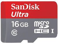 SanDisk Ultra 16GB Ultra Micro SDHC UHS-I/Class 10 Card with Adapter (SDSQUNC-016G-GN6MA) (Renewed)