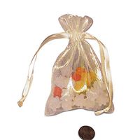 White Iridescent Drawstring Bags | Quantity: 30 | Width: 5"