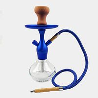 BMLSYH Medium and Small Aluminum Hookah Single Tube Set New Portable Suit The Circulating Shisha Full Set KTV Clear Bar Finished Set Can Clean (35cm13cm),Blue