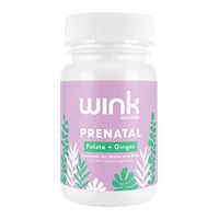 Wink Naturals Prenatal Supplement with Folinic Acid, Ginger and Vitamin B6 for Wellness and Development of Mom and Baby, Pregnancy Must Haves Before, During and After Pregnancy (30 Tasty Melts)
