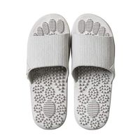 FENICAL Massage Slippers Therapeutic Reflexology Sandals for Foot Acupoint Massage Slippers Beach Flip Flops - Grey (Size 40-41)