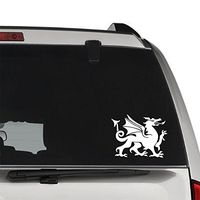 GottaLoveStickerz Dragon Emblem Wales Welsh Cymru Permanent Vinyl Decal Sticker for Laptop Tablet Helmet Windows Wall Decor Car Truck Motorcycle - Size (05 Inch / 13 cm Wide) - Color (Gloss White)