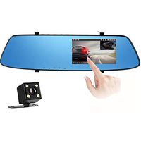 ANCARLEELA 4.3" Mirror Dash Cam Front and Rear Touch Screen Rear View Mirror Camera 1080P G-Sensor Rearview Mirror Recorder Dual Lens Waterproof