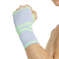 Neotech Care Hand Palm Brace (1 Unit) with Silicone Gel Pad Insert & Thumb Hole - Elastic & Breathable Knitted Fabric Compression Sleeve - Grey Color (Size L)
